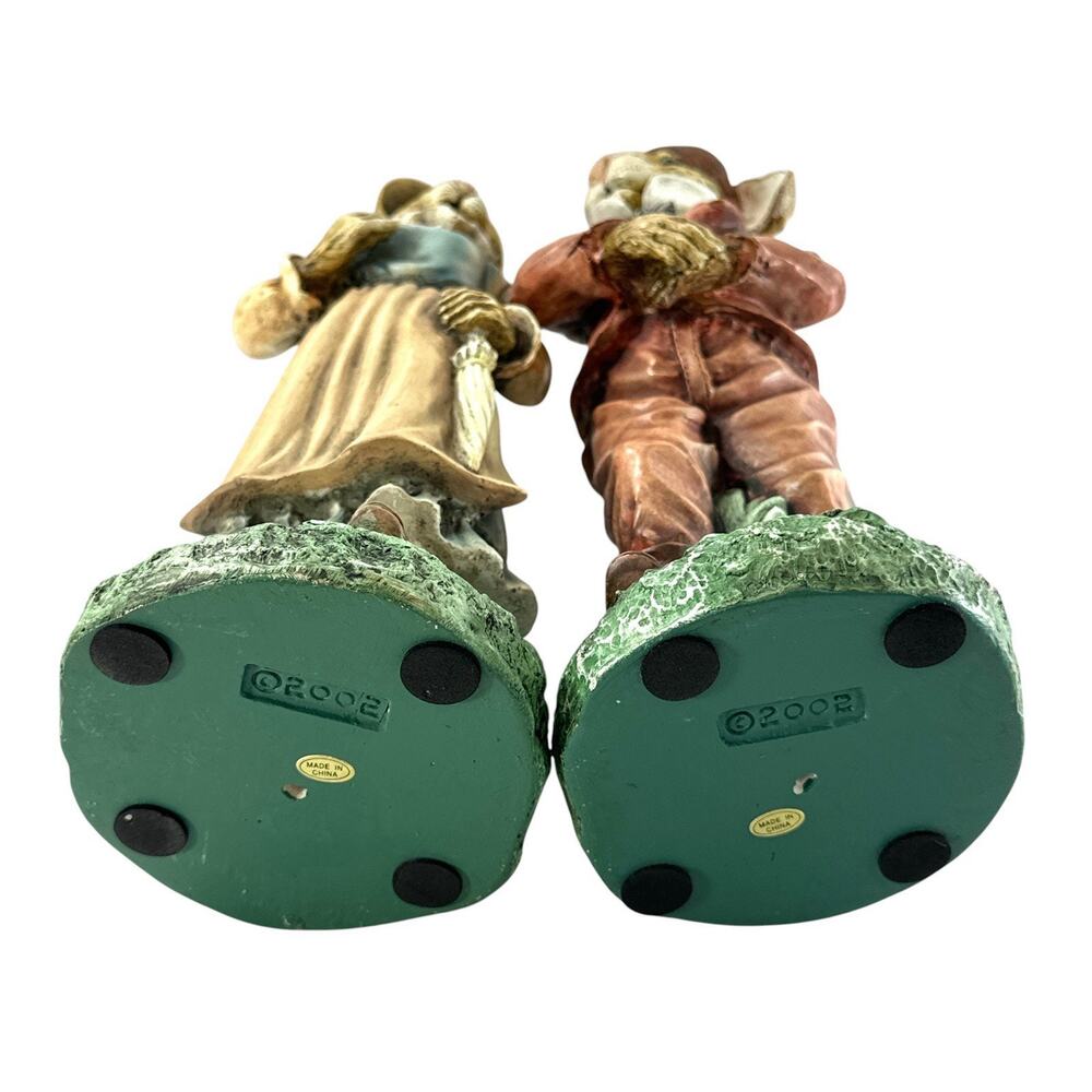 Henri Crisdon Briar Patch Mr & Mrs Rabbit Figurines 2002 11” Basket Pair - Picture 8 of 8
